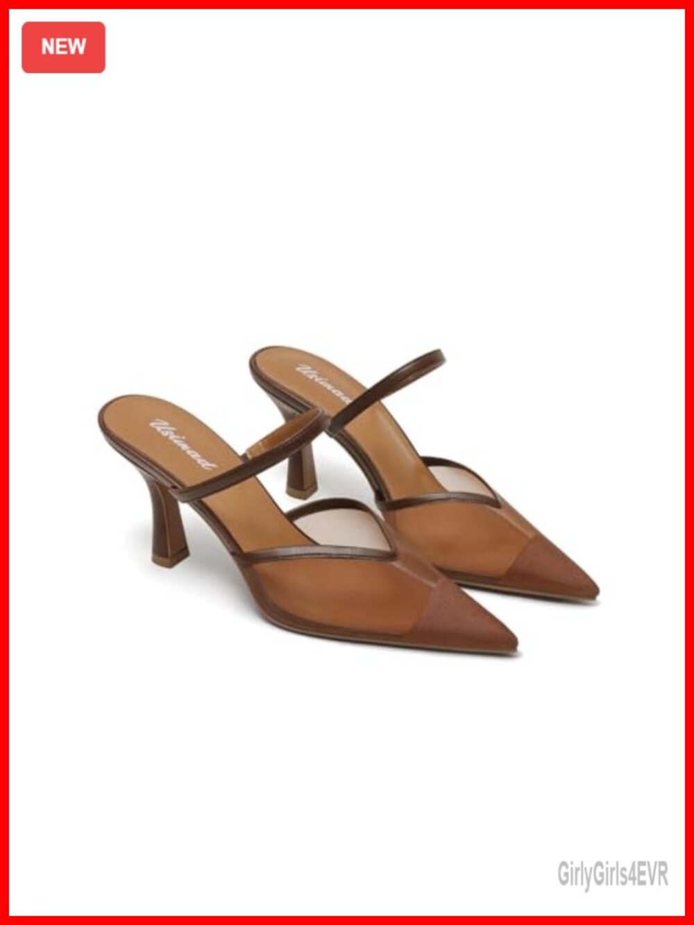 Women's Mesh Mule Heels Pointed Toe Slip On Dress Pumps